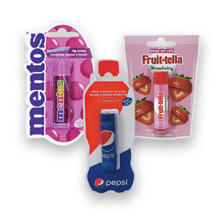 Lūpų balzamas PEPSI, FRUITTELLA, MENTOS (3 rūšių), 4 g
