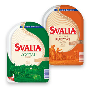 Lydytas arba rūkytas sūris riekutėmis SVALIA, 150 g,