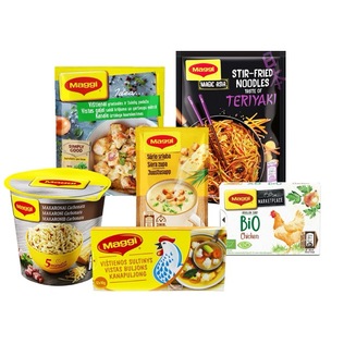 Sultiniams, sriuboms, makaronams, košėms indeliuose MAGGI ir ruošiniams MAGGI IDEA... (įv. rūšių)