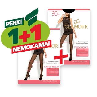 Moteriškos pėdkelnės GLAMOUR POSITIVE PRESS 30 DEN, 1 vnt./pak.