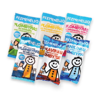 PIEMENĖLIO plombyras vafliniame puodelyje (6 rūšių), 120 ml