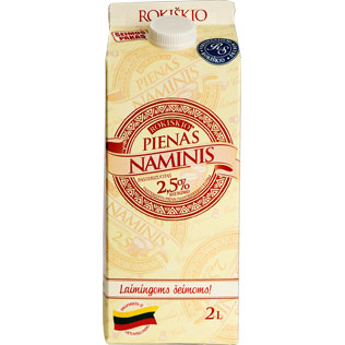 NAMINIS pienas, 2,5% rieb., 2 l