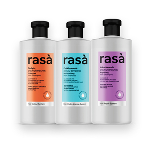 Plaukų šampūnas RASA (3 rūšių), 500 ml