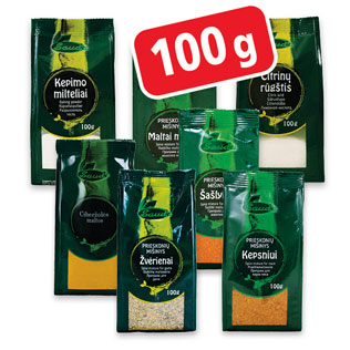 Prieskoniams SAUDA (įv. rūšių), 100 g/pak.