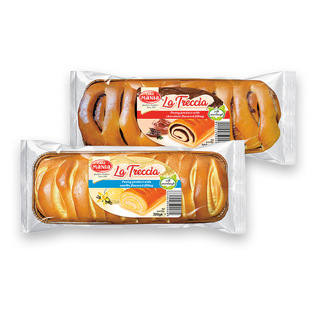 Pyragas su vanilės arba šokolado skonio įd. LA TRECCIA, 300 g
