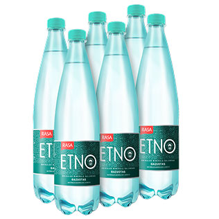 Natūralus gazuotas mineralinis vanduo RASA ETNO, 1 l x 6 vnt./pak.