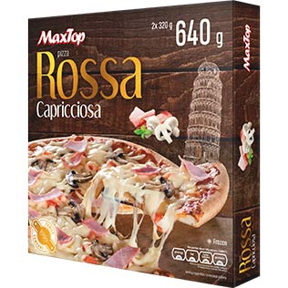 Šald. pica su kump. ir gryb. ROSSA CAPRICCIOSA, 2 x 320 g, 640 g/pak.