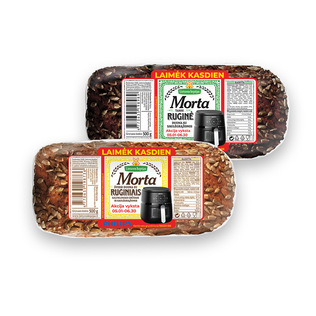 Ruginė duona su saulėgrąžomis MORTA (2 rūšių), 500 g