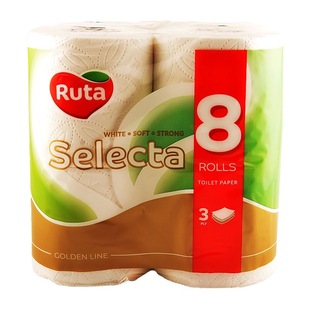 Tualetinis popierius RUTA SELECTA, 3 sl., 8 vnt./pak.