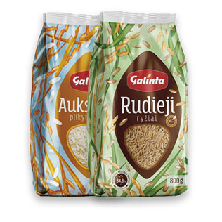 Ryžiai GALINTA AUKSINIAI IR RUDIEJI (2 rūšių), 800 g