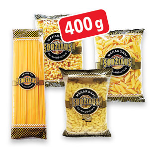 SODŽIAUS makaronai su kiaušiniais (4 rūšių), 400 g