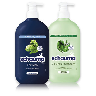 Šampūnas SCHAUMA 7 HERBS arba FOR MEN, 750 ml