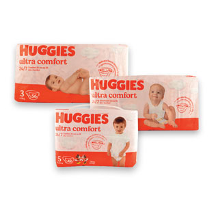 Sauskelnės HUGGIES ULTRA COMFORT (3 dydžių), 42, 50, 56 vnt./pak.