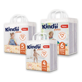 Sauskelnės-kelnaitės KINDII (3 dydžių), 20/22 vnt./pak.