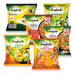 Šaldytiems daržovių mišiniams BONDUELLE (6 rūšių), 400 g