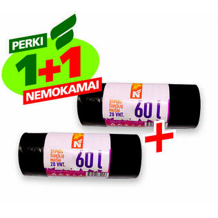 Šiukšlių maišai N, 60 l x 20 vnt./pak.