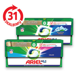 Skalbimo kapsulės ARIEL (2 rūšių), 31 vnt./pak.,