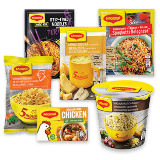 Sriuboms, sultiniams, užkandžiams MAGGI ir patiekalų ruošiniams MAGGI IDEA… (įv. rūšių)