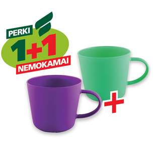 Stiklinis puodelis SPALVOTAS, 1 vnt.