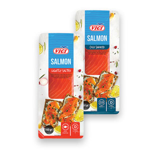 Lašišos filė gabaliukai su oda ZIGMAS (2 rūšių), 160 g