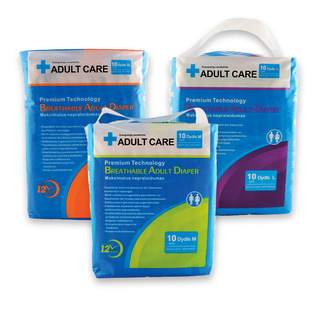 Suaugusiųjų sauskeln. ADULT CARE (3 dydžių), 10 vnt./pak.