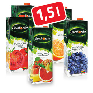 Sultims ir sulčių gėrimams Elmenhorster (5 rūšių), 1,5 l