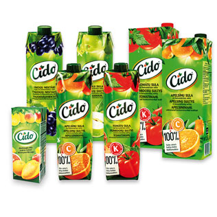 Sultims, nektarams ir sulčių gėrimams CIDO (įv. rūšių), 0,2–1,5 l