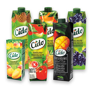 Sultims, nektarams ir sulčių gėrimams CIDO (įv. rūšių), 0,2 l, 1 l