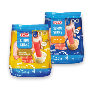 Surimio lazdelės su padažu VIČI (2 rūšių), 170 g + 30 g, 200 g/pak.,