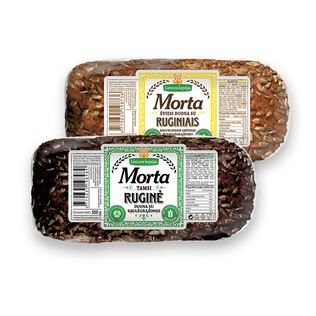 Šviesi arba tamsi ruginė duona su saulėgr. MORTA, 500 g