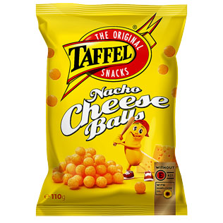 Traškučiai TAFFEL NACHO CHEESE BALLS, 110 g