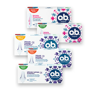 Tamponams O.B. (5 rūšių), 16 vnt./pak.