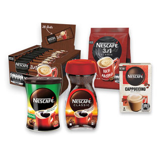 Tirpiajai kavai ir kavos gėrimams NESCAFE (įv. rūšių)