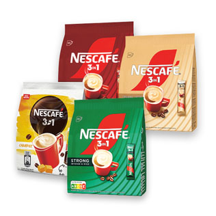 Tirpusis kavos gėrimas NESCAFE 3 IN 1 (4 rūšių), 160 g, 170 g, 180 g