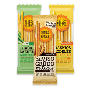 Traškios lazdelės SAULĖS GRŪDAS (3 rūšių), 125 g