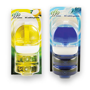 Tualetų valiklis – gaiviklis EFFA (3 rūšių), 3 x 55 ml/pak.