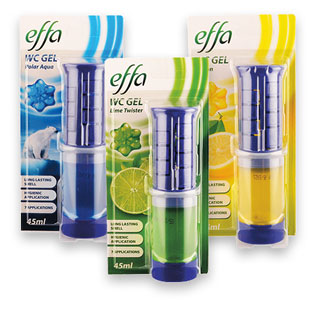 Tualetų valiklis – gaiviklis EFFA (3 rūšių), 45 ml/pak.