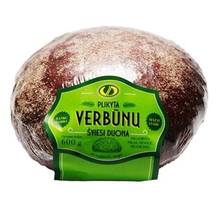 VERBŪNŲ šviesi plikyta duona, 600 g