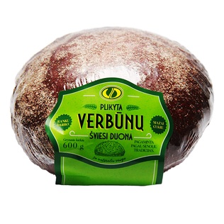 VERBŪNŲ šviesi plikyta duona, 600 g