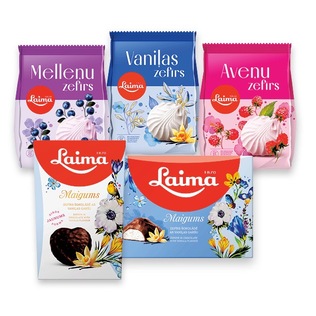 Zefyrams ir glaistytai vanilinei suflė LAIMA (7 rūšių), 135 g - 200 g