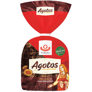 AGOTOS juoda duona su saulėgrąžomis, 375 g