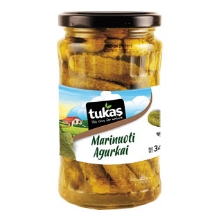 Marinuoti agurkai TUKAS, 2–5 cm, 340 g