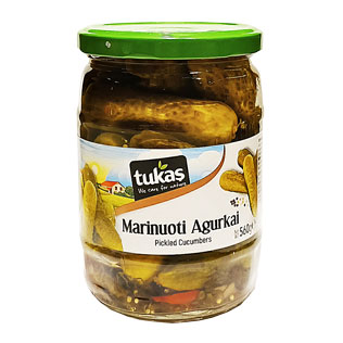 Marinuoti agurkai TUKAS, 4–7 cm, 560 g