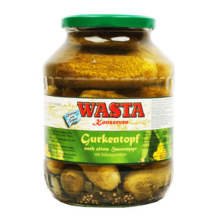 Konservuoti marinuoti agurkai WASTA, 1,55 kg