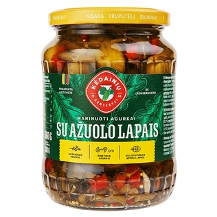 KĖDAINIŲ KONSERVŲ marinuoti agurkai su ąž. lap., 660 g