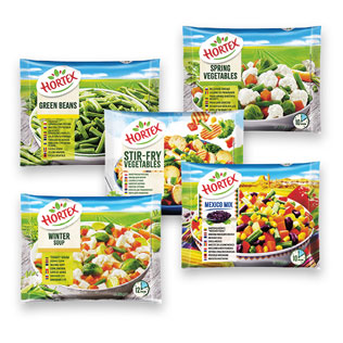 Šaldytoms daržovėms ir jų mišiniams HORTEX (8 rūšių), 400 g