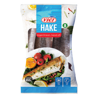 Šaldytos argentininės jūrinės lydekos be galvų ir uodegų VIČI, 850 g