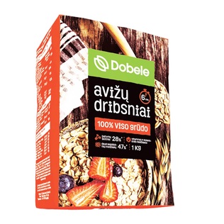 Viso grūdo avižų dribsniai DOBELE, 1 kg