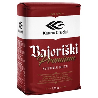 Kvietiniai miltai KAUNO GRŪDAI BAJORIŠKI, 405 C, 1,75 kg