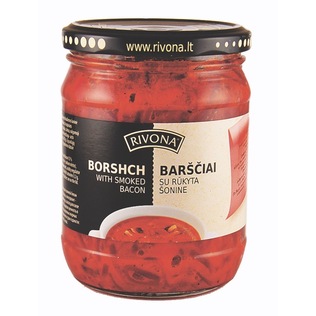 Konservuota sriuba barščiai RIVONA, su rūkyta šonine, 480 g, 